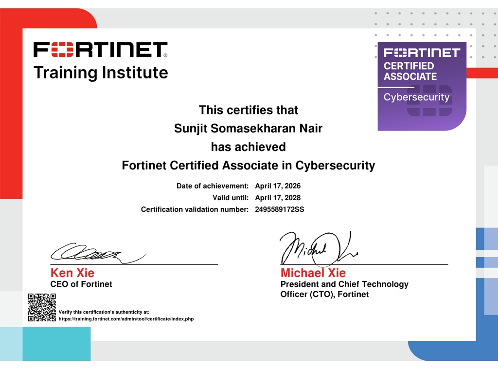 Fortinet Certified Accociate in cybersecurity